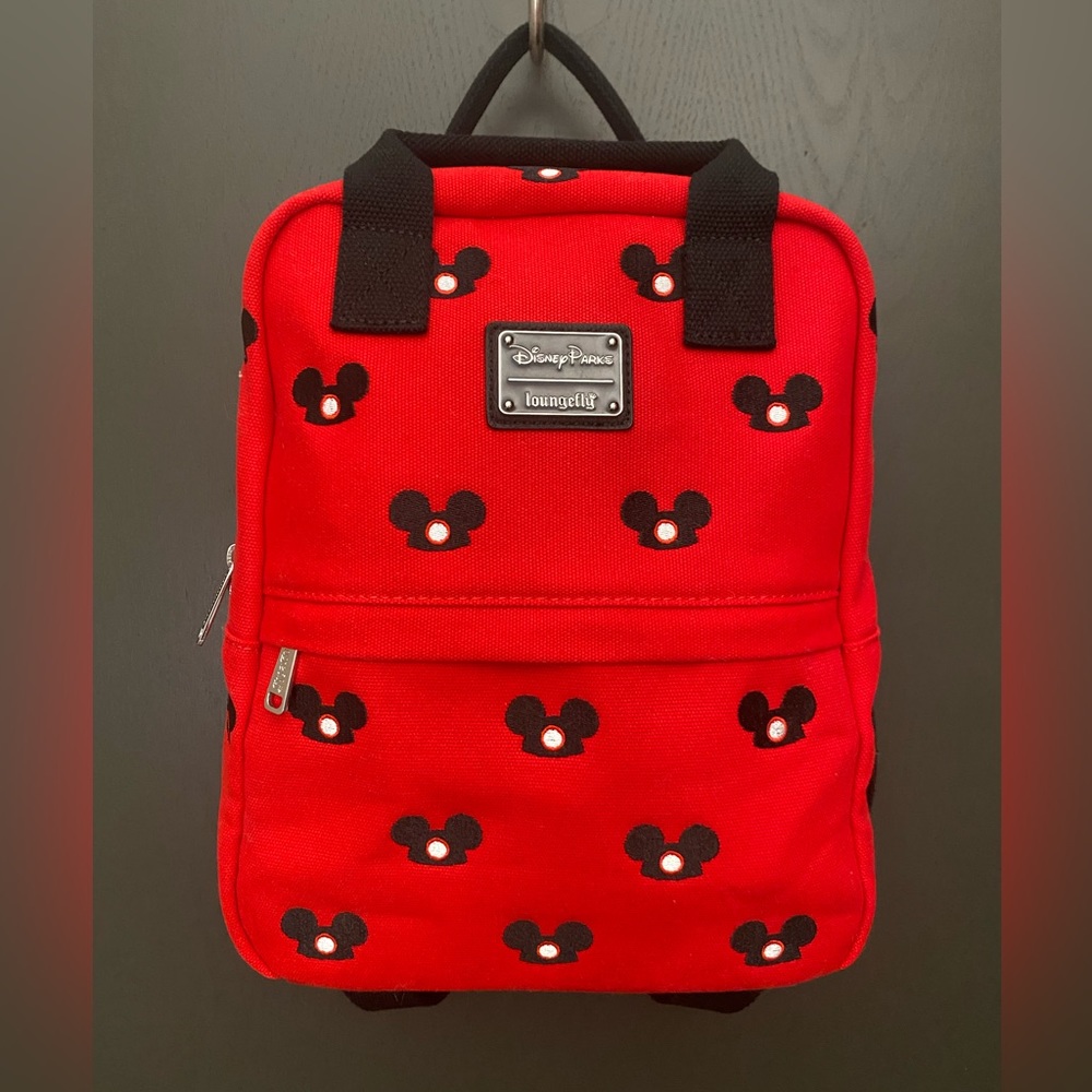 RARE Disney Parks Loungefly Mickey Mouse Ear Hat Backpack Canvas